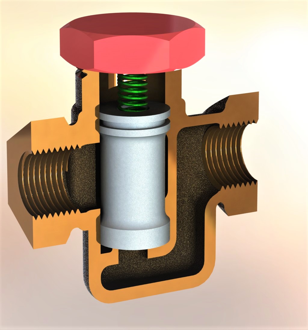 空气气压预扣阀3D数模图纸 Solidworks设计 附工程图